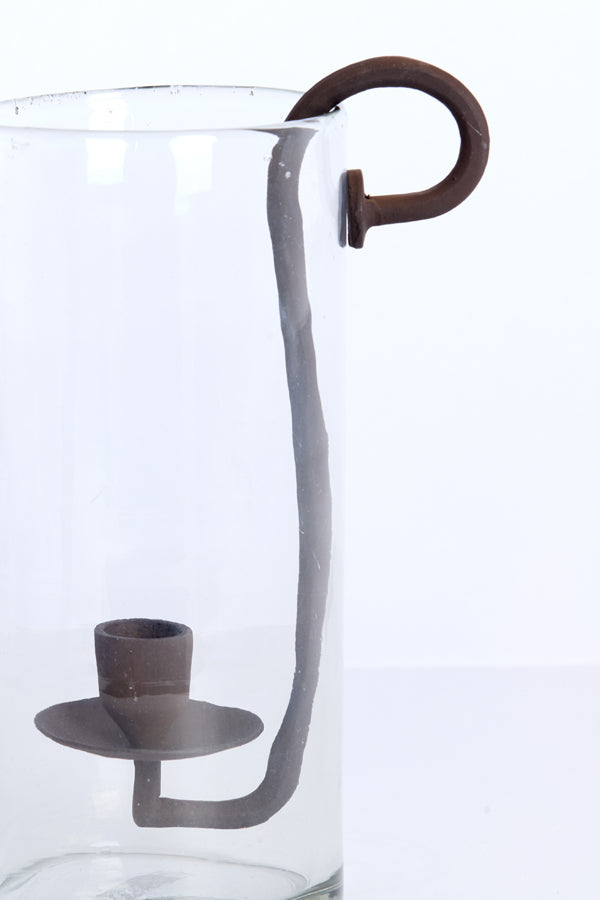 Hurricane 17x13x28,5 cm DOLEGA glass clear+antique drk brown