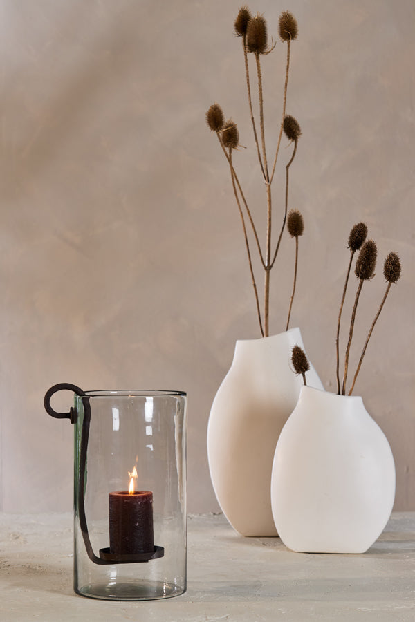 Hurricane 23x18x33 cm DOLEGA glass clear+antique dark brown