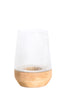 Hurricane 18x26 cm MINAS glass rib clear+wood natural