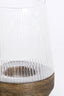 Hurricane 22x30 cm MINAS glass rib clear+wood dark brown