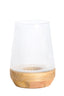 Hurricane 22x30 cm MINAS glass rib clear+wood natural