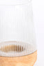 Hurricane 22x30 cm MINAS glass rib clear+wood natural
