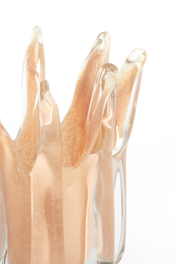 Hurricane 18x19 cm RELIEN glass light peach