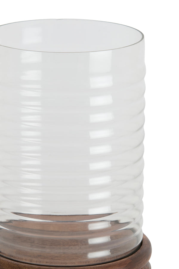 Hurricane 18x26 cm MALDA mango wood brown+glass