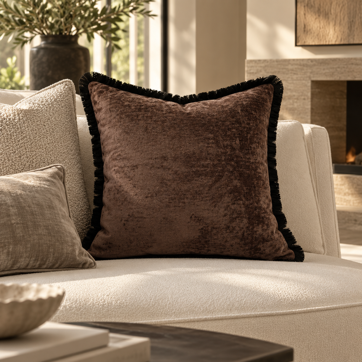 Paul Moneypenny Curtaincall Chocolate Cushion