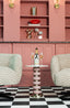 Lounge chair Estelle sand chevron swivel
