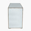 Brindisi Grey Velvet, Antique Metal and Mirror Console Table