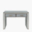 Brindisi Grey Velvet, Antique Metal and Mirror Console Table