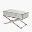 Rocco Silver Mirrored Glass and Metal Coffee Table