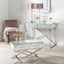 Rocco Silver Mirrored Glass and Metal Coffee Table