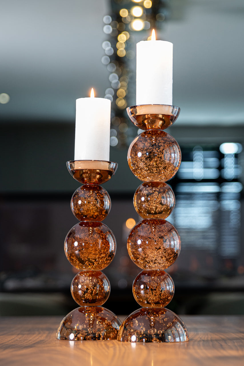 Candle holder Jolita brown small