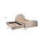 Bed Pixie clay chenille 120x200 with pull-out bed