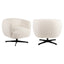 Lounge chair Estelle beige blockweave swivel
