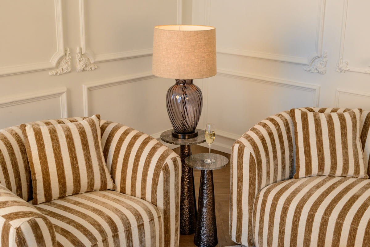 Lounge chair Luxandra stripes sand