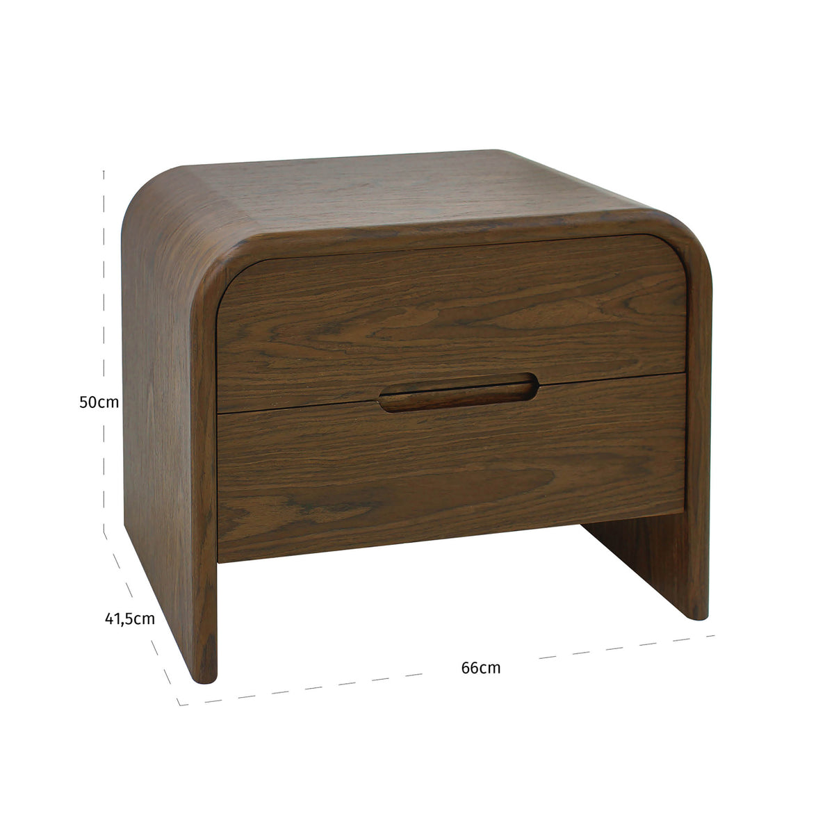 Nightstand Bedford brown 2-drawers