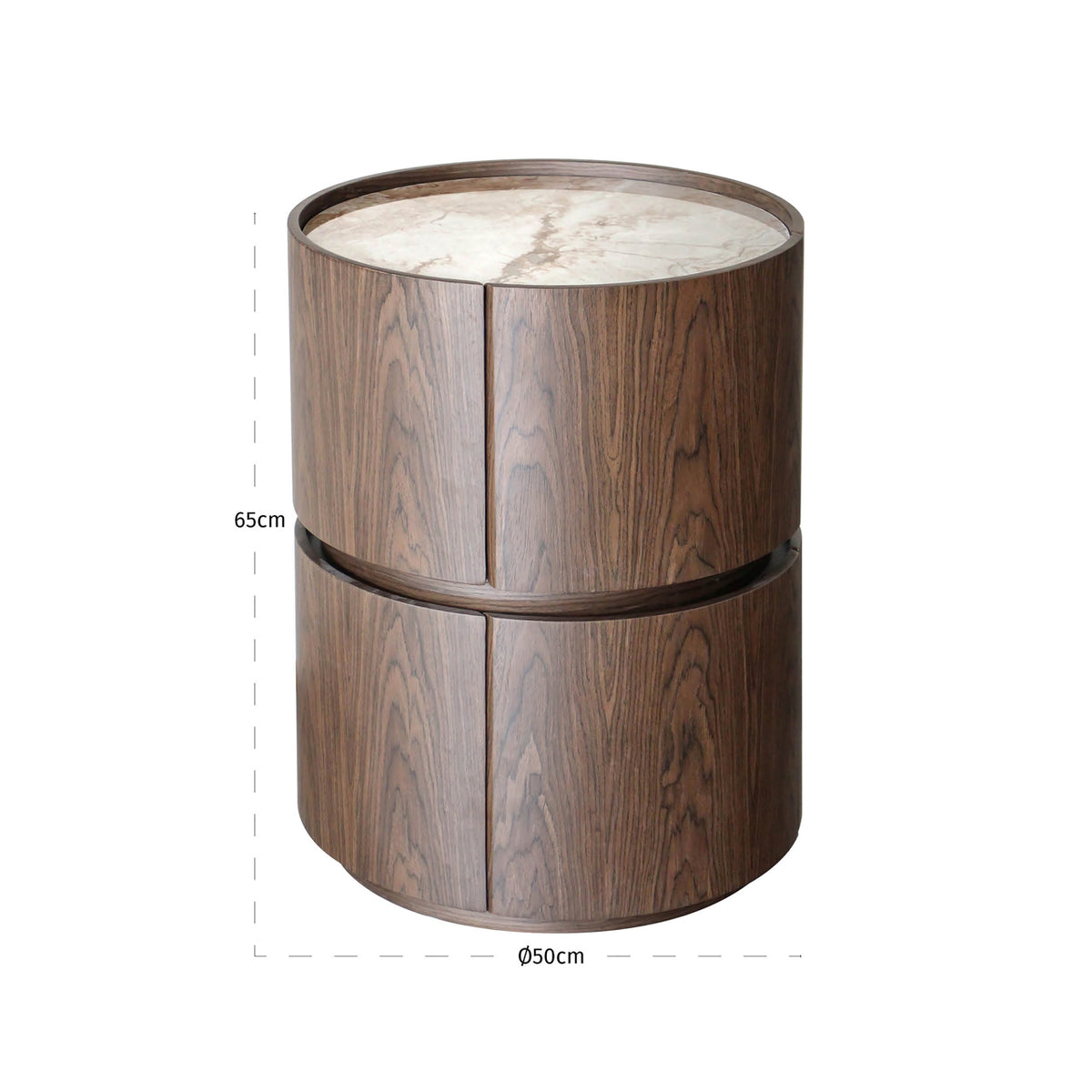 Nightstand Ellery brown 2-drawers