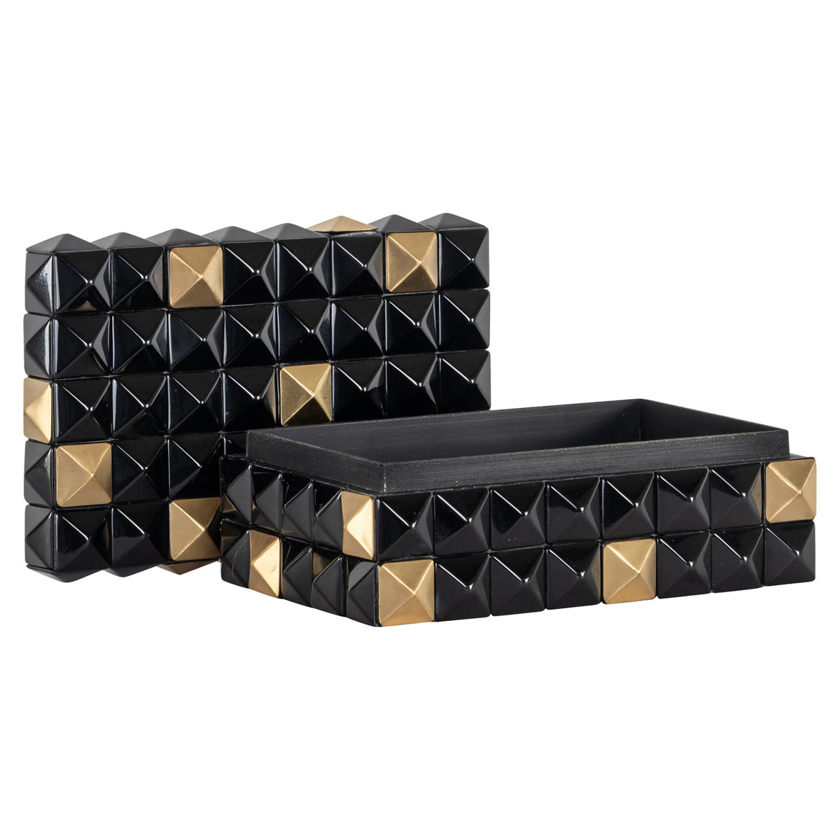 Storage box Velicia black/gold