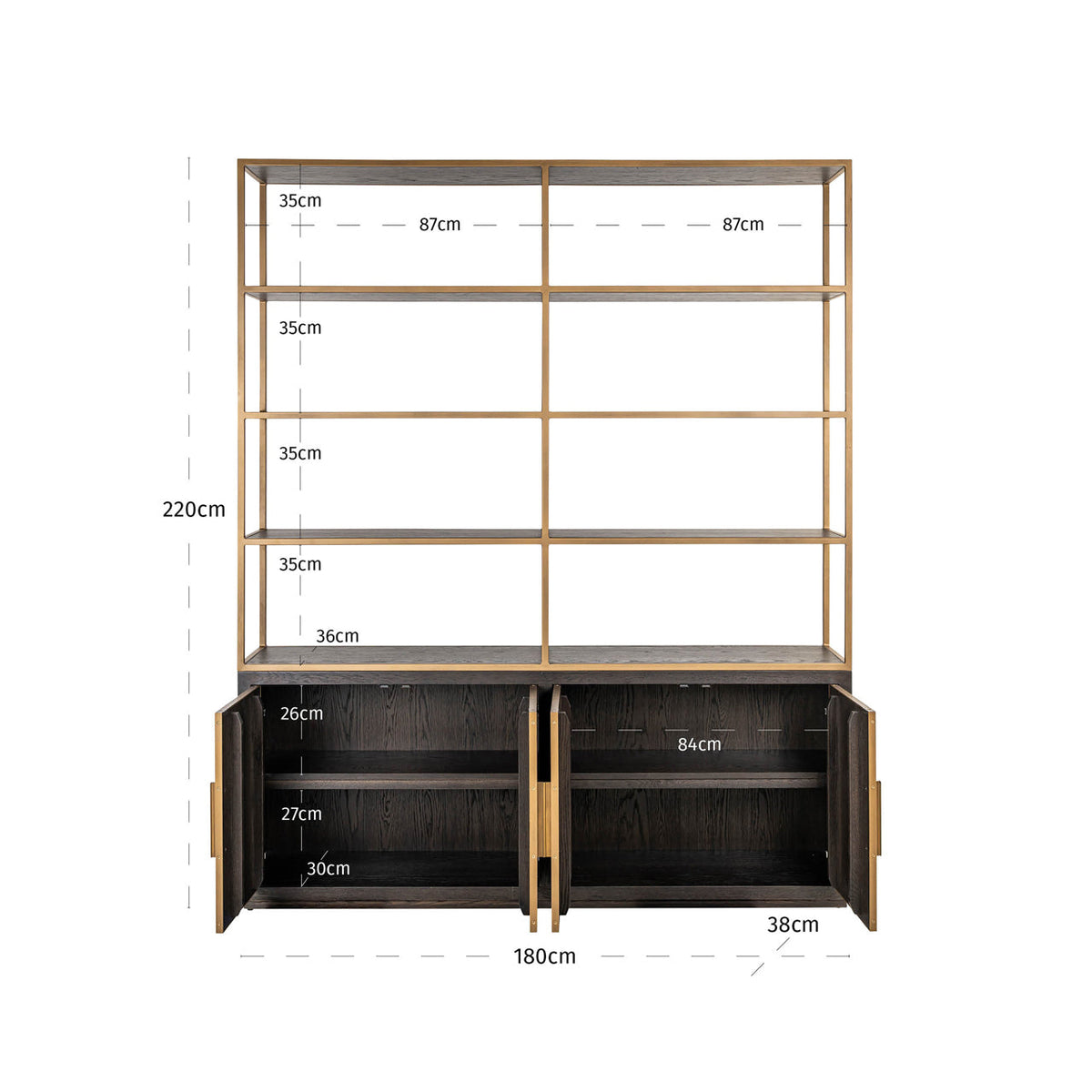 Display cabinet Carter brown large 4-doors