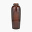 Pecan Brown Recycled Glass Ribbed Vase Tall
