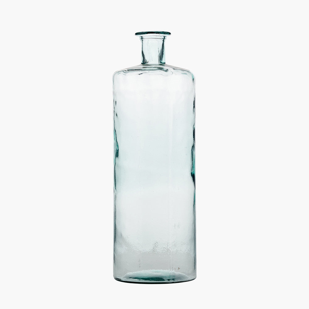 Clear Recycled Glass Tall Bottle Vase