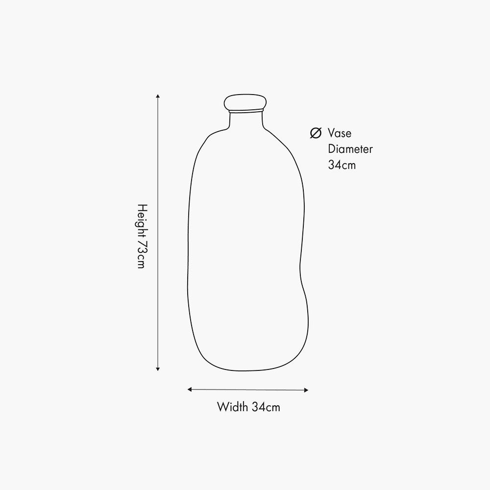 Orange Organic Shaped Recycled Glass Tall Vase