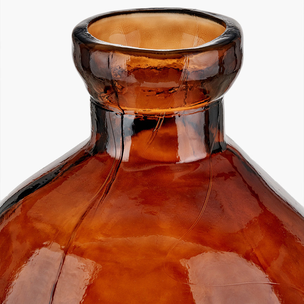 Pecan Brown Organic Shaped Recycled Glass Tall Vase