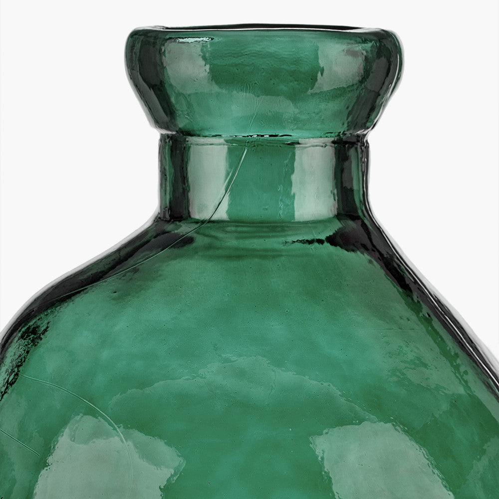 Sea Green Organic Shaped Recycled Glass Tall Vase