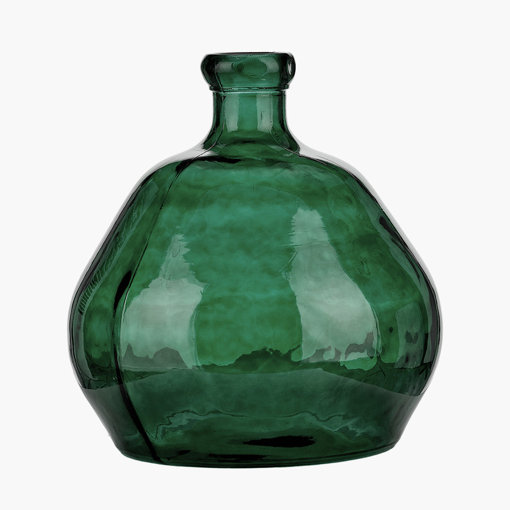 Sea Green Organic Shaped Recycled Glass Vase
