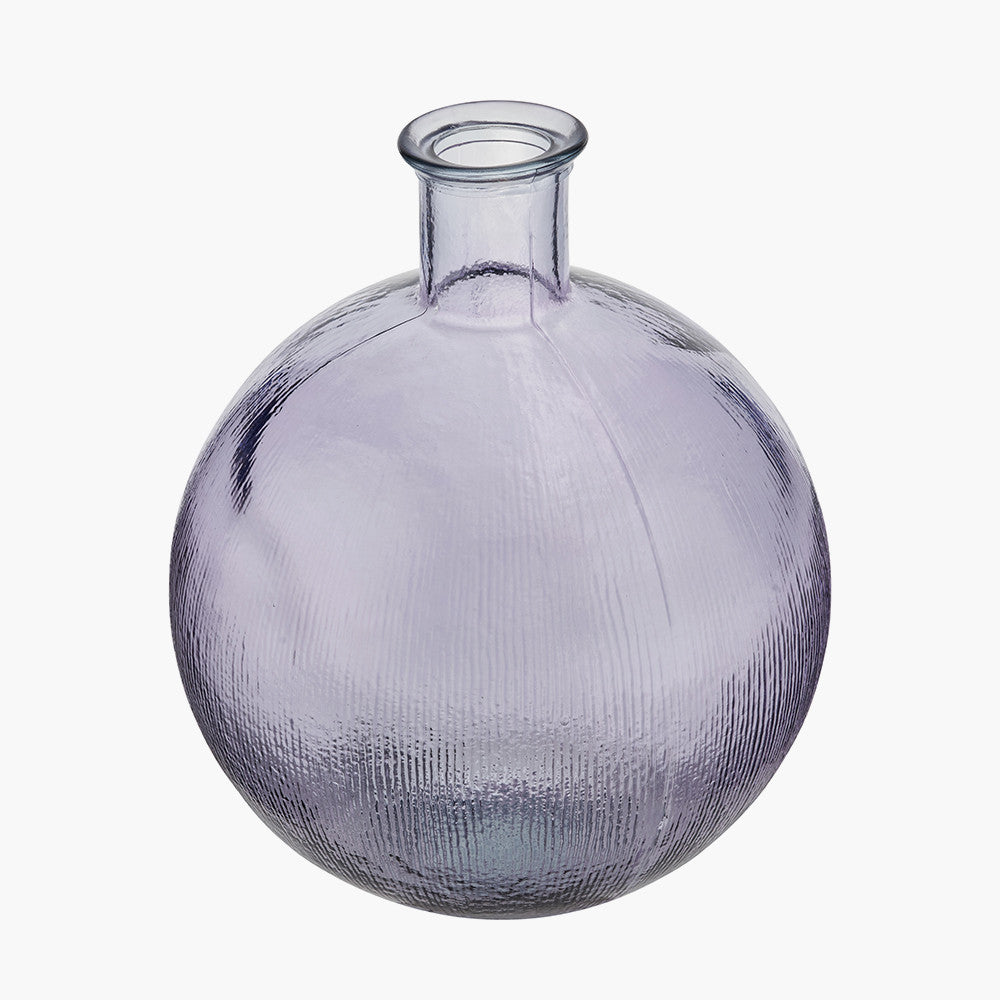 Lilac Round Recycled Glass Vase