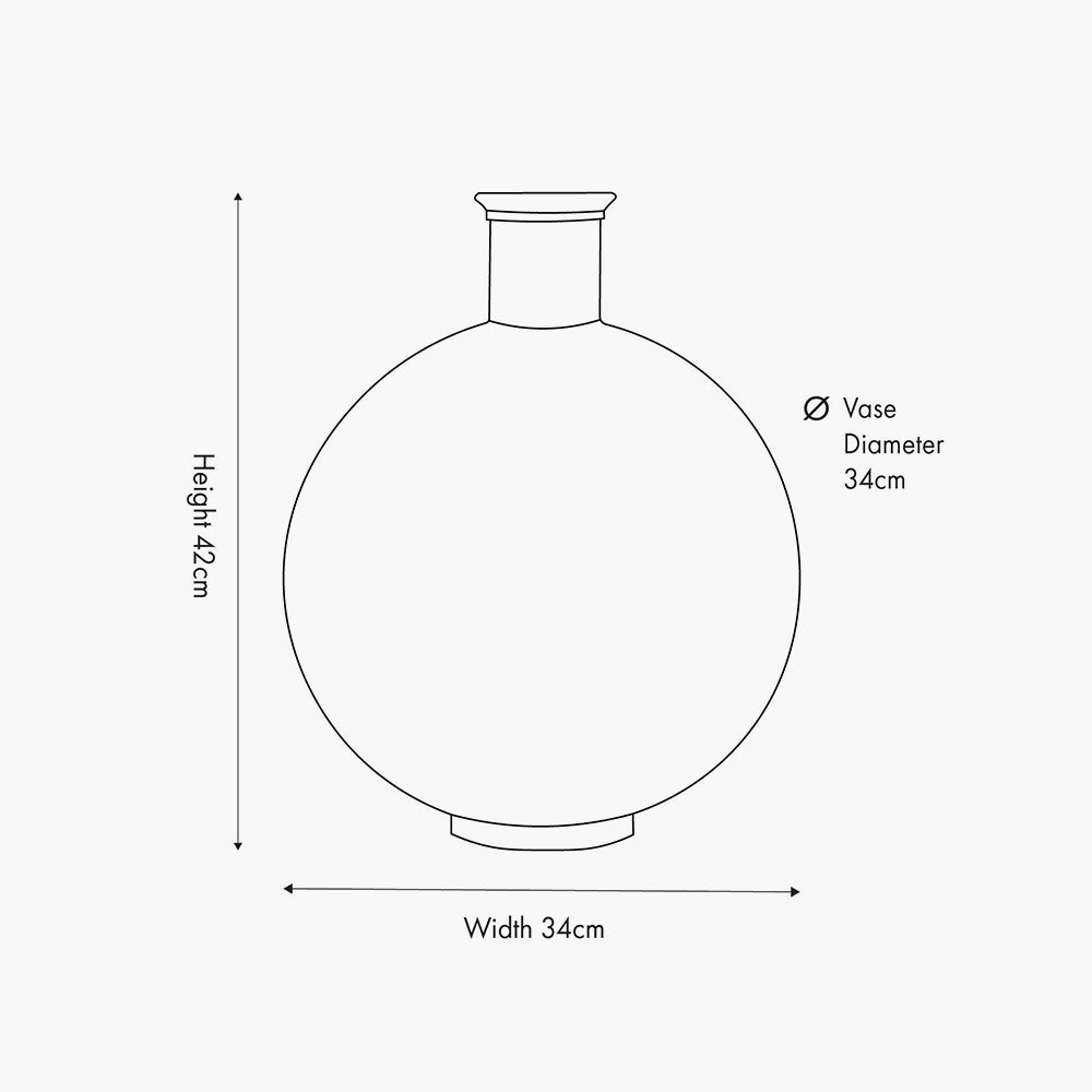 Orange Round Recycled Glass Vase
