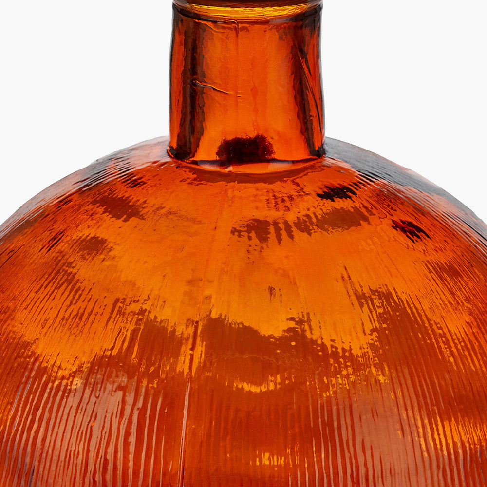 Orange Round Recycled Glass Vase