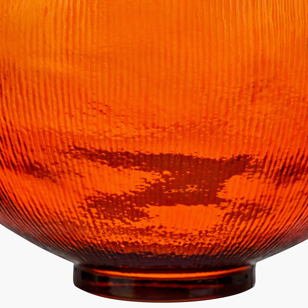 Orange Round Recycled Glass Vase