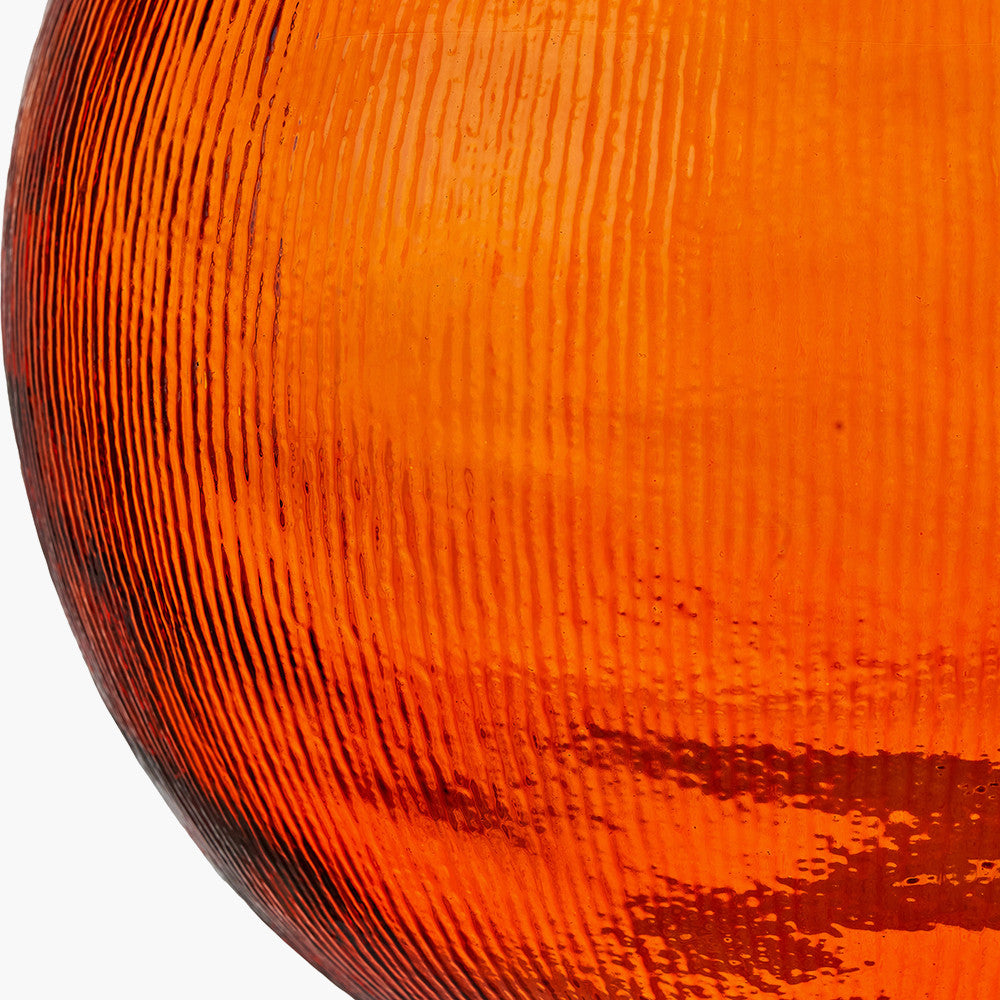 Orange Round Recycled Glass Vase