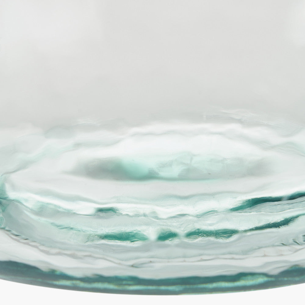Clear Recycled Medium Bottle Vase With A Raffia Wrapped Neck