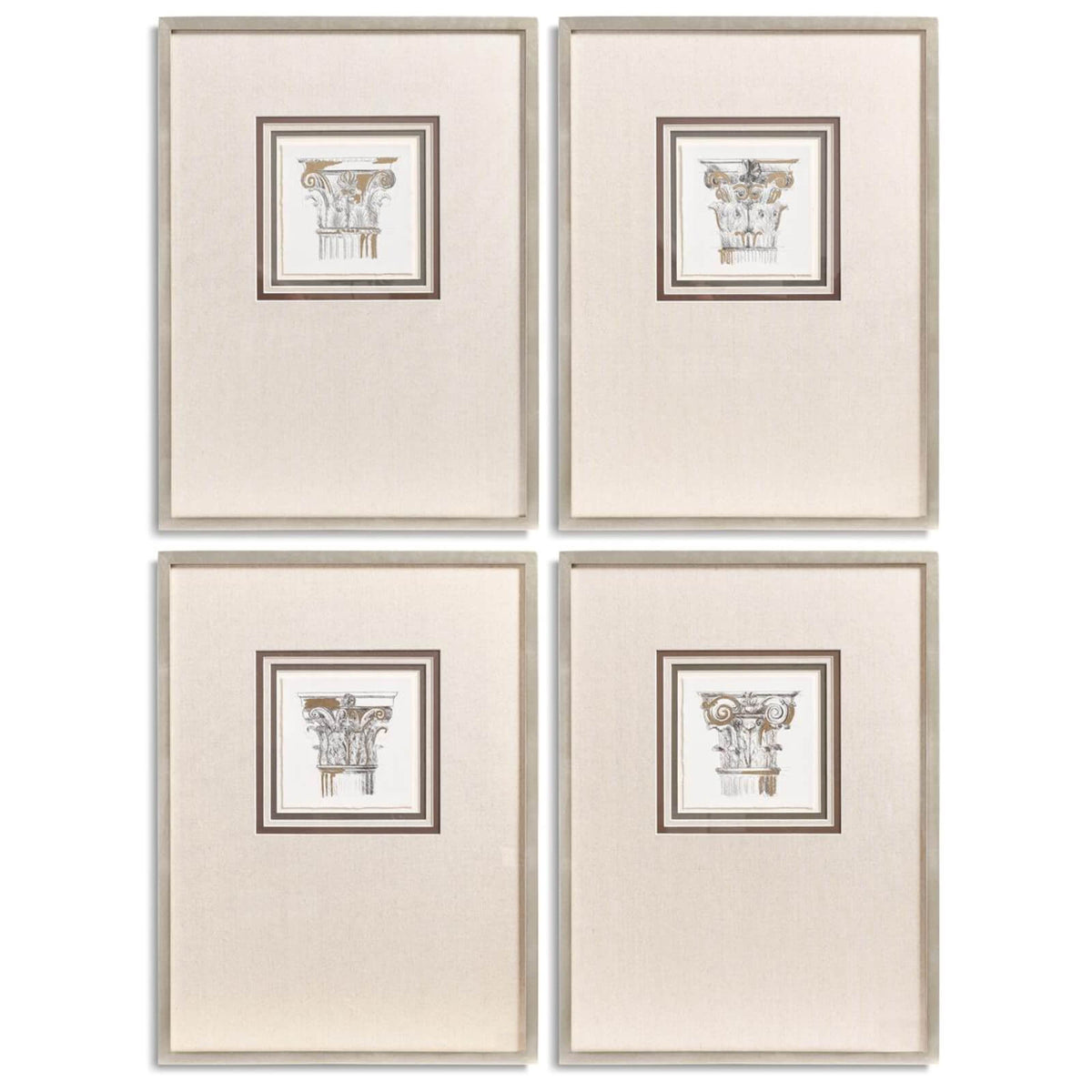Corinthian Light Framed Prints - Set of 4