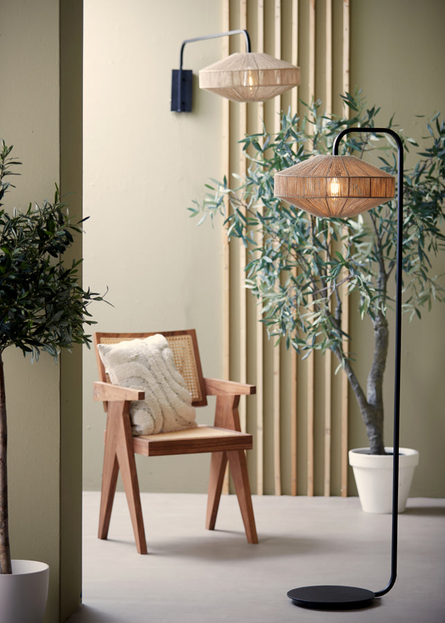 Floor lamp 43x164 cm LYRA natural+matt black