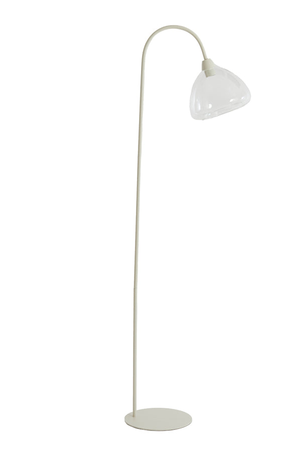 Floor lamp 47x28x160 cm BISHO glass clear+cream