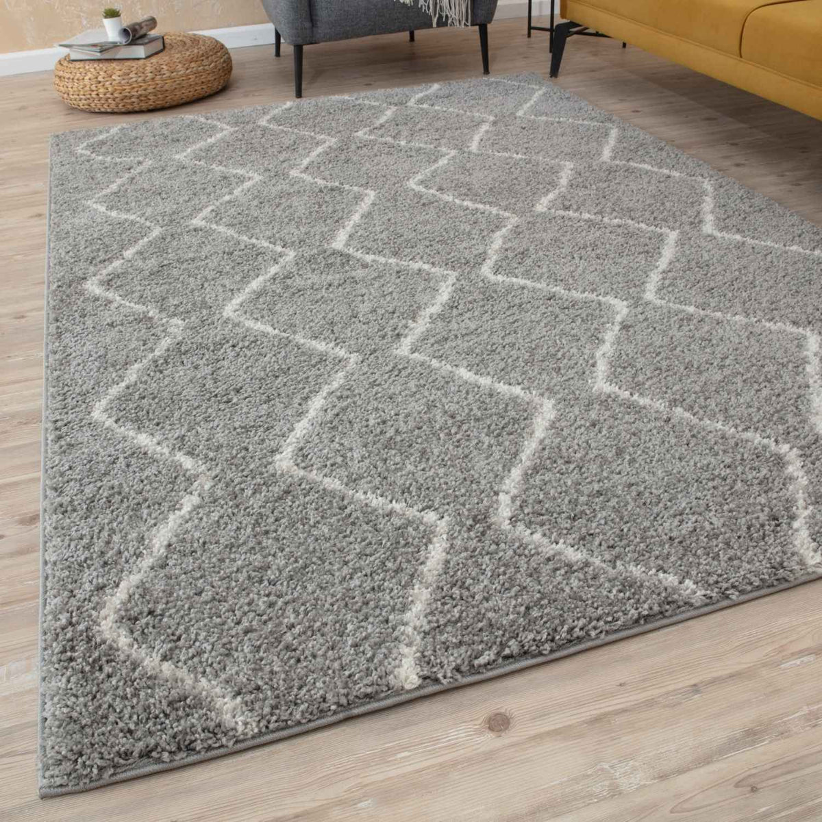 Moroccan Grey Shaggy Rug | 810
