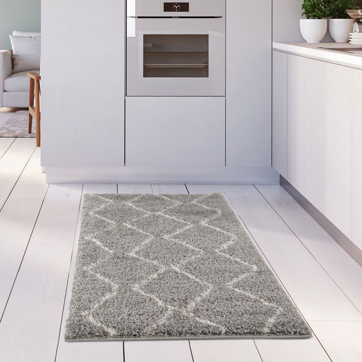 Moroccan Grey Shaggy Rug | 810