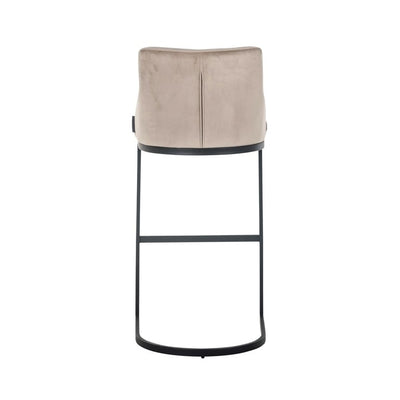 Bar stool Bolton khaki velvet / black fire retardant (FR-Quartz 903 Khaki)