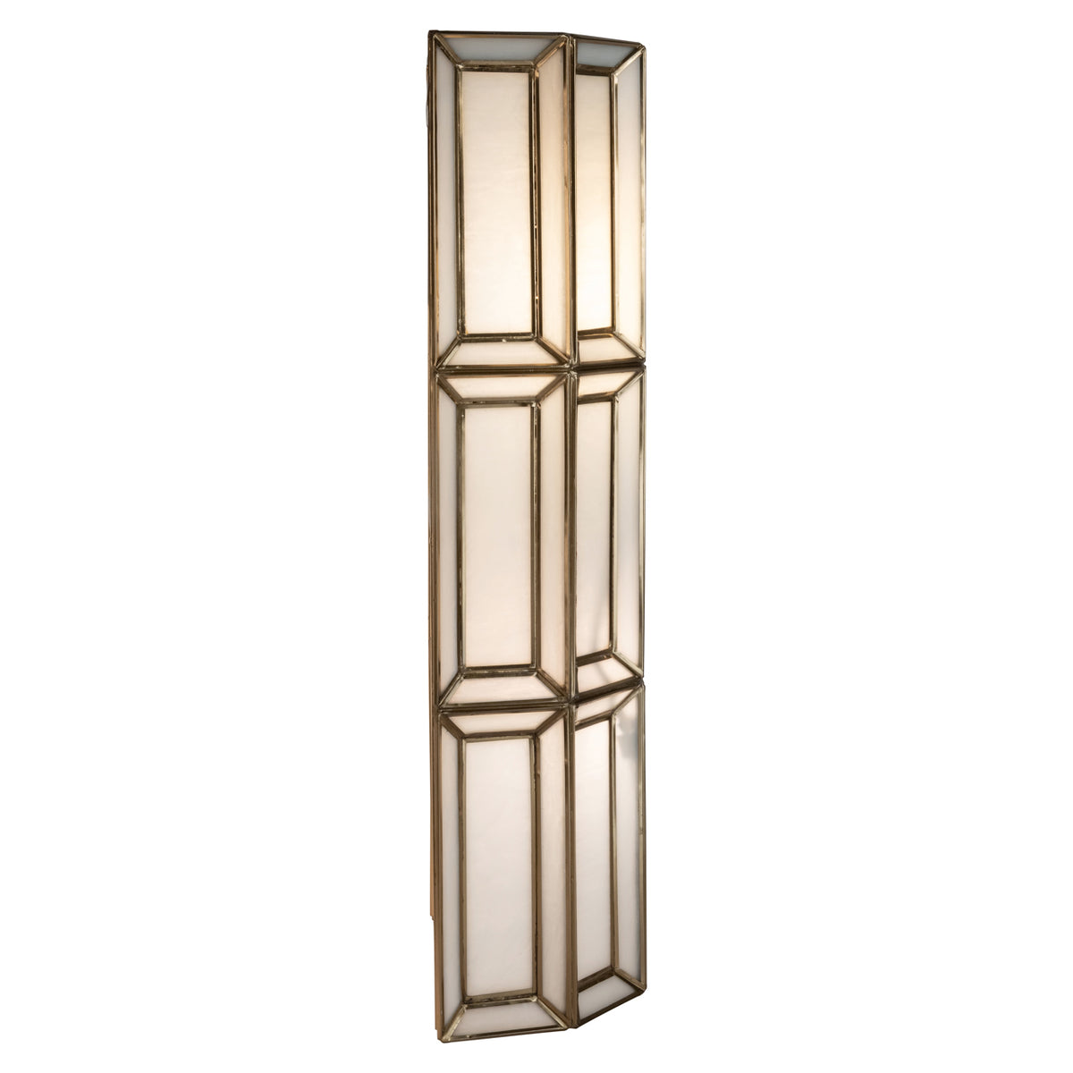 Wall lamp Opal brass antique