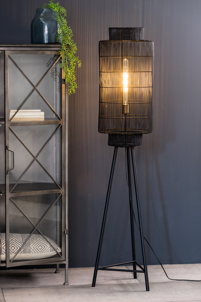 Floor lamp tripod 32x150 cm GRUARO matt black-ant. bronze