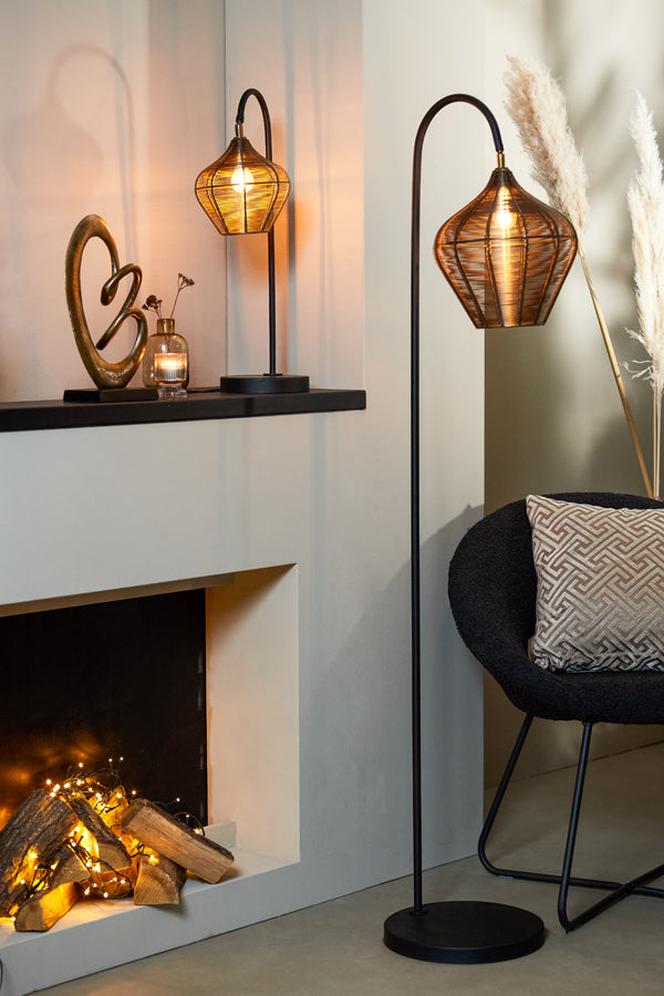 Floor lamp 35x30x160 cm ALVARO antique bronze+matt black