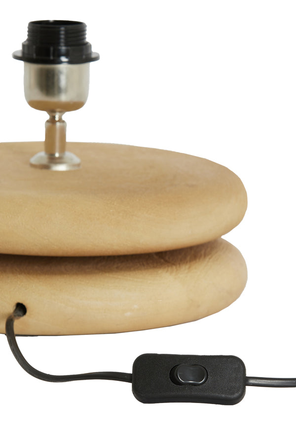 Lamp base 25x9 cm EBOLI wood matt natural