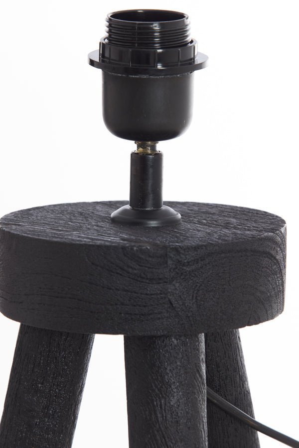 Floor lamp tripod 52x52x122 cm ILIAS wood matt black