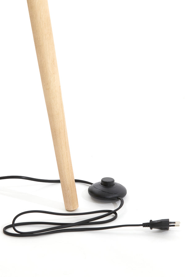 Floor lamp tripod 52x52x122 cm ILIAS wood matt natural
