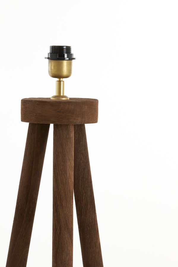 Floor lamp tripod 52x52x122 cm ILIAS wood matt dark brown