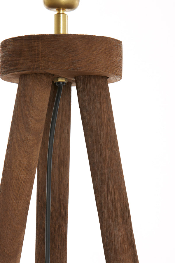 Floor lamp tripod 52x52x122 cm ILIAS wood matt dark brown