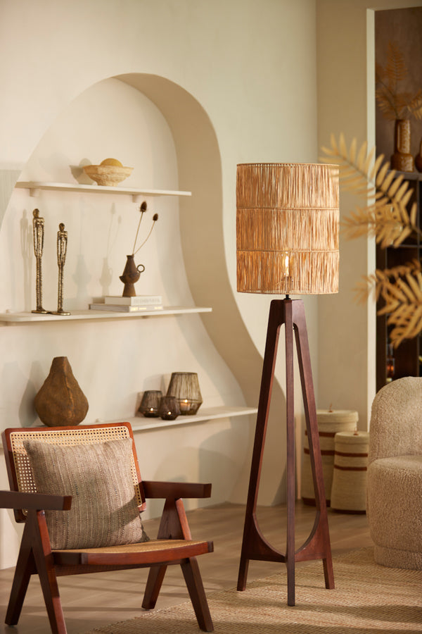 Floor lamp tripod 35x35x118 cm TROINA wood russet
