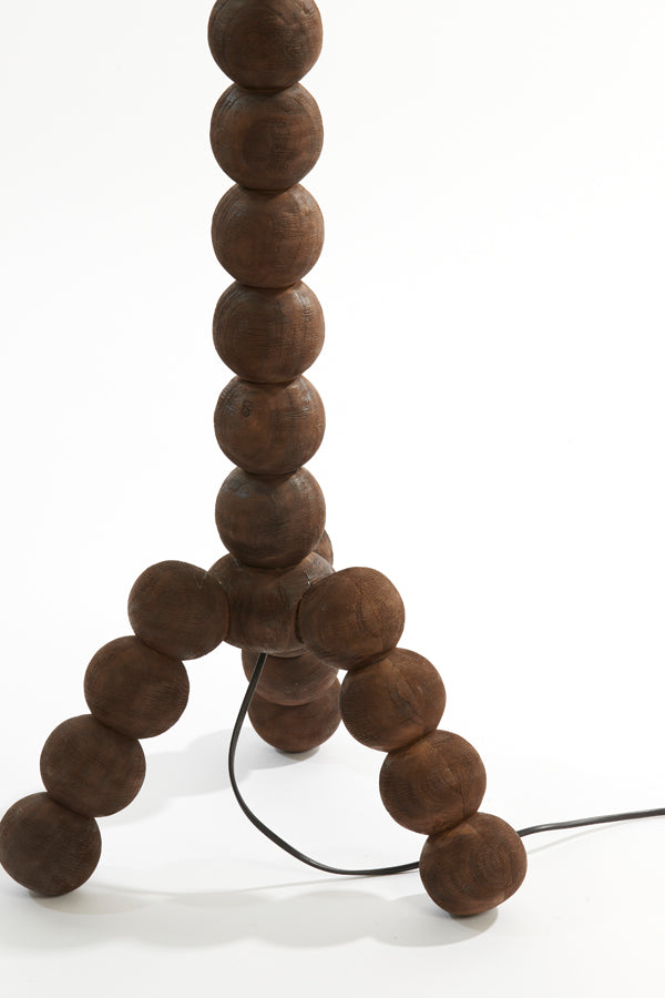 Floor lamp 35x35x130 cm VEGLIO wood matt dark brown